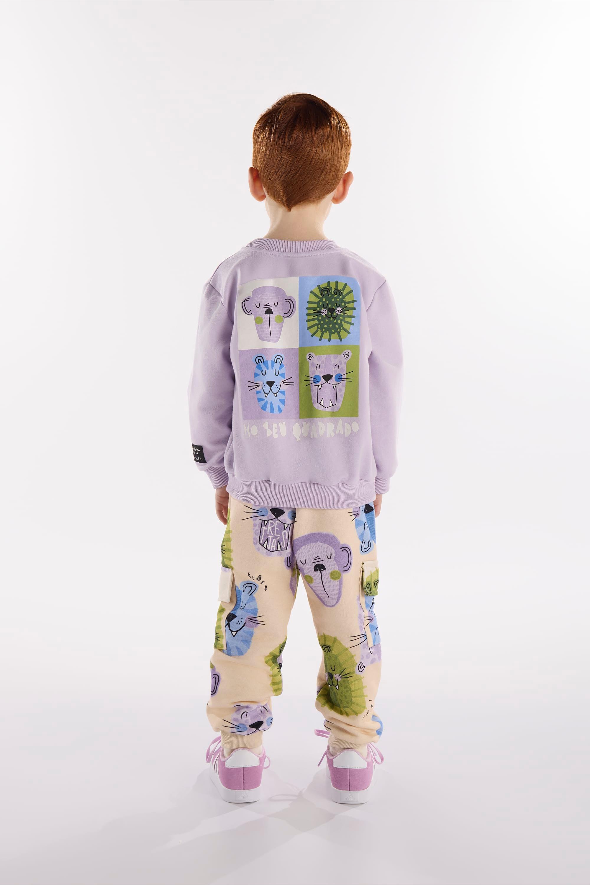 Conjunto Selva Infantil Masculino com Blusão e Calça (Roxo) Três e Já - Imagem 45